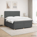 vidaXL Boxspring ágy matraccal Sötétszürke 140 x 190 cm Szövet