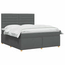 vidaXL Boxspring ágy matraccal Sötétszürke 180 x 200 cm Szövet