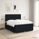 vidaXL Boxspring ágy matraccal fejtámlával Fekete 140 x 190 cm Szövet