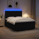 vidaXL Boxspring ágy matraccal fejtámlával Fekete 140 x 190 cm Szövet