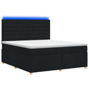 vidaXL Boxspring ágy matraccal fejtámlával Fekete 180 x 200 cm Szövet