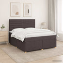vidaXL Boxspring ágy matraccal Sötét Barna 140 x 200 cm Szövet