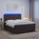 vidaXL Boxspring ágy matraccal Sötét Barna 160 x 200 cm Szövet