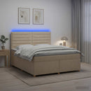 vidaXL Boxspring ágy matraccal Krémszínű 180 x 200 cm Szövet