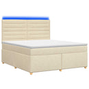 vidaXL Boxspring ágy matraccal Krémszínű 180 x 200 cm Szövet