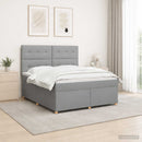 vidaXL Boxspring ágy matraccal Világosszürke 140 x 190 cm Szövet