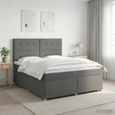 vidaXL Boxspring ágy matraccal Sötétszürke 180 x 200 cm Szövet