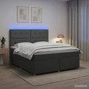 vidaXL Boxspring ágy matraccal Sötétszürke 140 x 200 cm Szövet