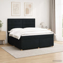 vidaXL Boxspring ágy matraccal fejtámlával Fekete 180 x 200 cm Szövet