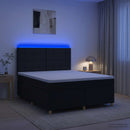 vidaXL Boxspring ágy matraccal fejtámlával Fekete 180 x 200 cm Szövet