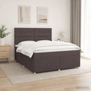 vidaXL Boxspring ágy matraccal Sötét Barna 140 x 200 cm Szövet