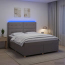 vidaXL Boxspring ágy matraccal Tópszínű 140 x 200 cm Szövet