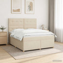 vidaXL Boxspring ágy matraccal Krémszínű 140 x 200 cm Szövet