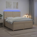vidaXL Boxspring ágy matraccal Krémszínű 140 x 200 cm Szövet