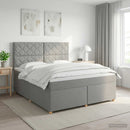 vidaXL Boxspring ágy matraccal Világosszürke 140 x 200 cm Szövet