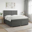 vidaXL Boxspring ágy matraccal Sötétszürke 140 x 190 cm Szövet