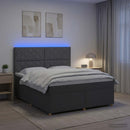 vidaXL Boxspring ágy matraccal Sötétszürke 140 x 190 cm Szövet