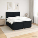 vidaXL Boxspring ágy matraccal fejtámlával Fekete 140 x 200 cm Szövet