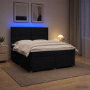 vidaXL Boxspring ágy matraccal fejtámlával Fekete 140 x 200 cm Szövet