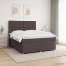 vidaXL Boxspring ágy matraccal Sötét Barna 140 x 190 cm Szövet