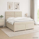 vidaXL Boxspring ágy matraccal Krémszínű 160 x 200 cm Szövet