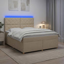 vidaXL Boxspring ágy matraccal Krémszínű 160 x 200 cm Szövet