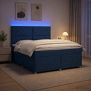 vidaXL Boxspring ágy matraccal LED szalagokkal Kék 140 x 200 cm Szövet