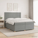 vidaXL Boxspring ágy matraccal Világosszürke 200 x 200 cm Szövet