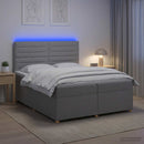 vidaXL Boxspring ágy matraccal Világosszürke 200 x 200 cm Szövet
