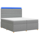 vidaXL Boxspring ágy matraccal Világosszürke 200 x 200 cm Szövet