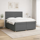 vidaXL Boxspring ágy matraccal Sötétszürke 200 x 200 cm Szövet