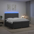 vidaXL Boxspring ágy matraccal Sötétszürke 200 x 200 cm Szövet