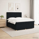 vidaXL Boxspring ágy matraccal fejtámlával Fekete 200 x 200 cm Szövet