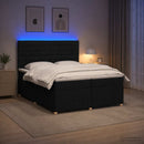vidaXL Boxspring ágy matraccal fejtámlával Fekete 200 x 200 cm Szövet