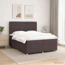 vidaXL Boxspring ágy matraccal Sötét Barna 200 x 200 cm Szövet