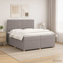 vidaXL Boxspring ágy matraccal Tópszínű 200 x 200 cm Szövet