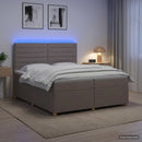 vidaXL Boxspring ágy matraccal Tópszínű 200 x 200 cm Szövet