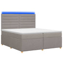 vidaXL Boxspring ágy matraccal Tópszínű 200 x 200 cm Szövet