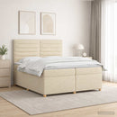 vidaXL Boxspring ágy matraccal Krémszínű 200 x 200 cm Szövet