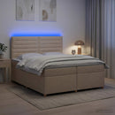 vidaXL Boxspring ágy matraccal Krémszínű 200 x 200 cm Szövet
