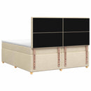 vidaXL Boxspring ágy matraccal Krémszínű 200 x 200 cm Szövet