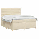 vidaXL Boxspring ágy matraccal Krémszínű 200 x 200 cm Szövet