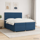 vidaXL Boxspring ágy matraccal LED szalagokkal Kék 200 x 200 cm Szövet