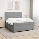 vidaXL Boxspring ágy matraccal Világosszürke 200 x 200 cm Szövet