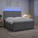 vidaXL Boxspring ágy matraccal Világosszürke 200 x 200 cm Szövet