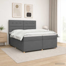 vidaXL Boxspring ágy matraccal Sötétszürke 200 x 200 cm Szövet
