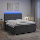 vidaXL Boxspring ágy matraccal Sötétszürke 200 x 200 cm Szövet