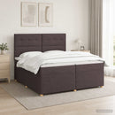 vidaXL Boxspring ágy matraccal Sötét Barna 200 x 200 cm Szövet