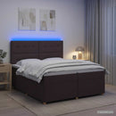 vidaXL Boxspring ágy matraccal Sötét Barna 200 x 200 cm Szövet