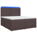 vidaXL Boxspring ágy matraccal Sötét Barna 200 x 200 cm Szövet